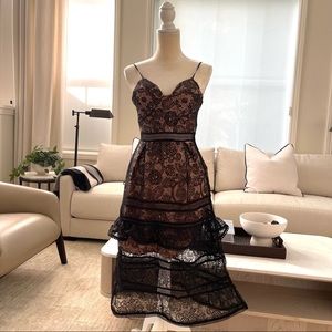 New Structured Black Lace Dress